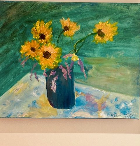 Floral acrylic on canvas