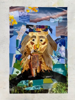 Collage portrait on paper for “REIMAGINING VAN GOGH” show, Naples Art Institute, Naples Fl. (March 2026)